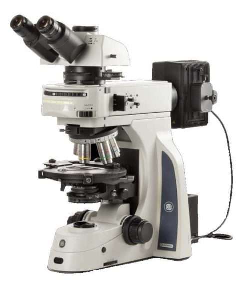 Delphi-X Polarising trinocular microscope, transmitted and reflected illumination, fixed head