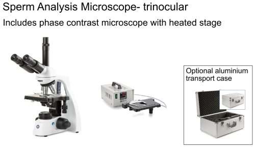 Animal sperm/ semen microscope testing kit with trinocular microscope