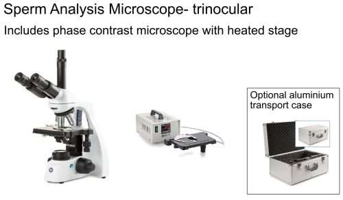 Animal sperm/ semen microscope testing kit with trinocular microscope